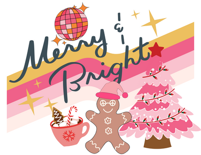 Merry and Bright Christmas PNG Digital Download