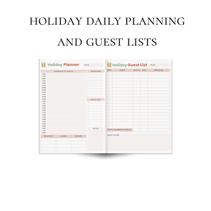 Custom Instant Download PDF Downloadable Holiday Planner