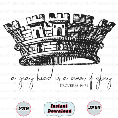 Crown of Gray Digital PNG