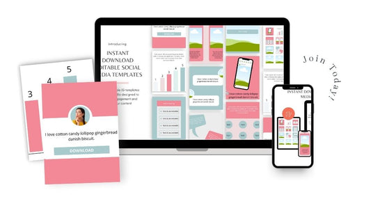 EDITABLE Customizable IG Social Media Content Templates Canva Instagram with Bonus Trello Board for Content and Branding