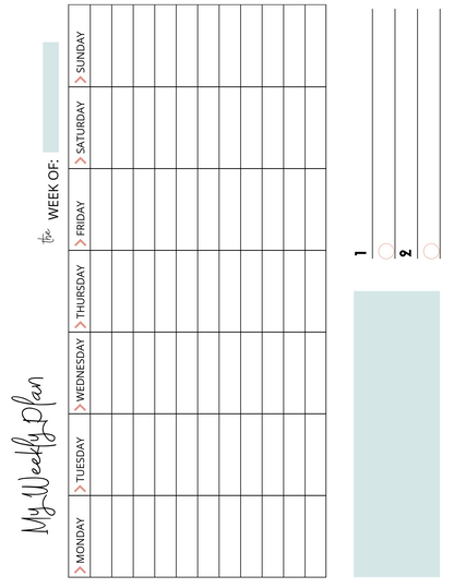 Custom Instant Download PDF Downloadable Yearly Monthly Weekly Daily Printable Planner Turquoise