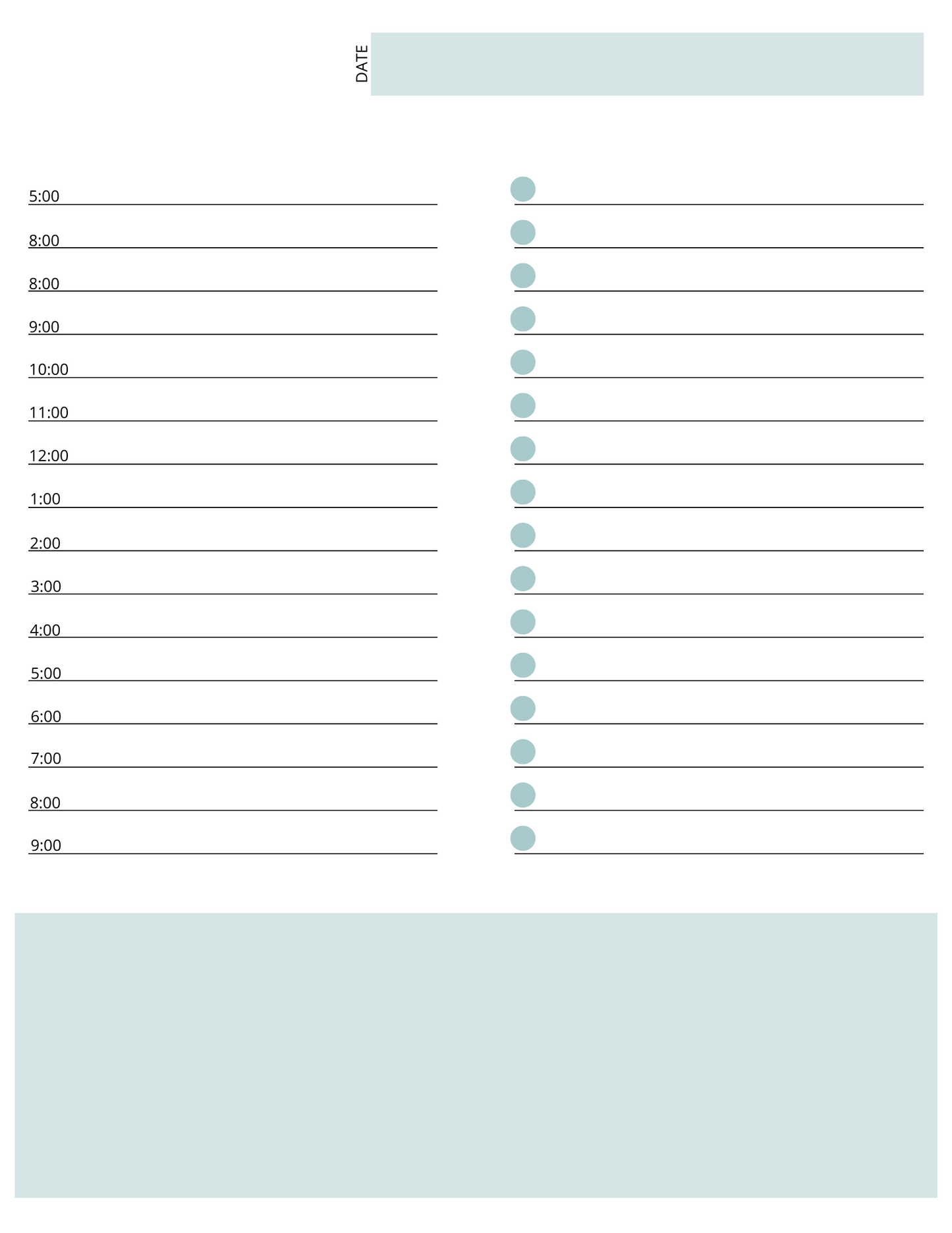 Custom Instant Download PDF Downloadable Yearly Monthly Weekly Daily Printable Planner Turquoise
