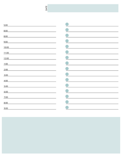 Custom Instant Download PDF Downloadable Yearly Monthly Weekly Daily Printable Planner Turquoise
