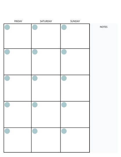 Custom Instant Download PDF Downloadable Yearly Monthly Weekly Daily Printable Planner Turquoise
